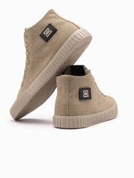 OMBRE Canvas-Turnschuhe Sneakerboots Beige/Khaki/Braun