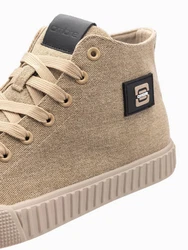 OMBRE Canvas-Turnschuhe Sneakerboots Beige/Khaki/Braun