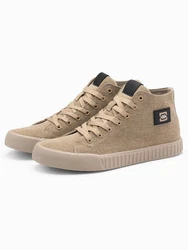 OMBRE Canvas-Turnschuhe Sneakerboots Beige/Khaki/Braun