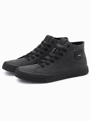 OMBRE Canvas-Turnschuhe Sneakerboots Schwarz/Dunkelgrau
