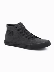 OMBRE Canvas-Turnschuhe Sneakerboots Schwarz/Dunkelgrau