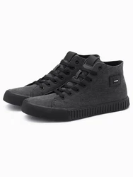 OMBRE Canvas-Turnschuhe Sneakerboots Schwarz/Dunkelgrau