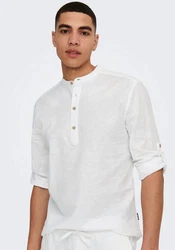 ONLY & SONS Hemd Caiden Weiß/Grau