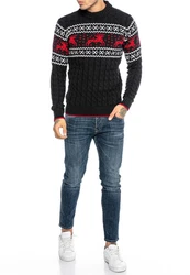 RedBridge Strickpullover Stilvoll und warm Hochwertiges Verarbeitung Schwarz/Rot