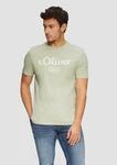 s.Oliver Poloshirt T-Shirt mit Logo-Print Artwork Hellgrün/Silber/Grün