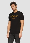 s.Oliver Poloshirt T-Shirt mit Logo-Print Artwork Braun/Dunkelrot s.Oliver Poloshirt T-Shirt mit Logo-Print Artwork Braun/Dunkelrot