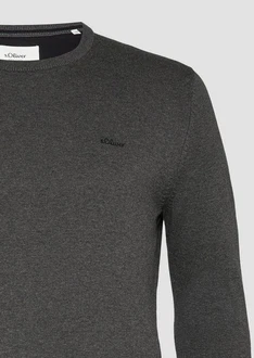 s.Oliver Strickpullover Dunkelgrau/Grau