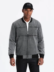 OMBRE Bomberjacke Denim Bomberjacke für Herren Hellgrau/Grau/Schwarz/Dunkelgrau