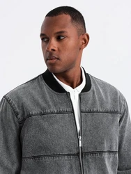 OMBRE Bomberjacke Denim Bomberjacke für Herren Hellgrau/Grau/Schwarz/Dunkelgrau