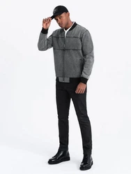 OMBRE Bomberjacke Denim Bomberjacke für Herren Hellgrau/Grau/Schwarz/Dunkelgrau