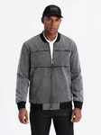 OMBRE Bomberjacke Denim Bomberjacke für Herren Hellgrau/Grau/Schwarz/Dunkelgrau