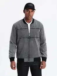 Bomberjacke Denim-Bomberjacke fr Herren mit Stone-Wash-Effekt