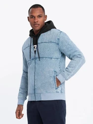 OMBRE Bomberjacke Denim Bomberjacke für Herren Hellblau/Blau