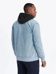 OMBRE Bomberjacke Denim Bomberjacke für Herren Hellblau/Blau