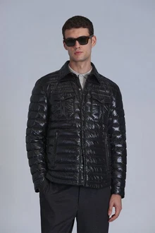 Lufian Winterjacke Kane mit Hemdkragen Schwarz/Orange