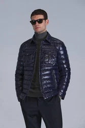 Lufian Winterjacke Kane mit Hemdkragen Dunkelblau/Blau