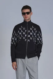 Strickjacke Writer mit Buchstaben-Print