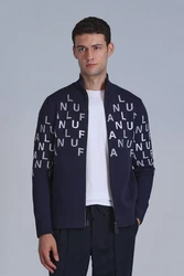 Lufian Strickjacke Writer Dunkelblau/Hellblau