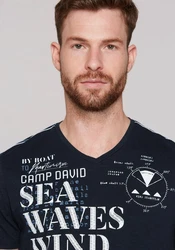 CAMP DAVID T-Shirt blau/marine/weiß