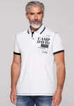 CAMP DAVID Poloshirt mit Logo-Applikationen Grau/Weiß/Creme/Braun