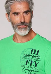 CAMP DAVID Langarmshirt Grün/Türkis/Neonfarben