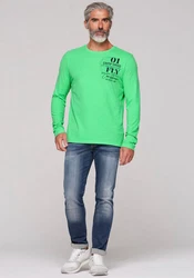 CAMP DAVID Langarmshirt Grün/Türkis/Neonfarben