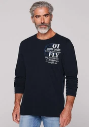 CAMP DAVID Langarmshirt Dunkelblau/Grau