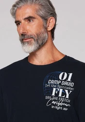 CAMP DAVID Langarmshirt Dunkelblau/Grau