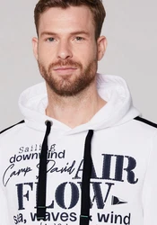CAMP DAVID Hoodie mit Logo-Prints Dunkelblau/Gelb/Creme/Weiß