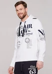 CAMP DAVID Hoodie mit Logo-Prints Dunkelblau/Gelb/Creme/Weiß