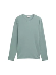 TOM TAILOR Strickpullover Longsleeve Rundhalspullover Grün/Hellgrün/Hellblau/Türkis