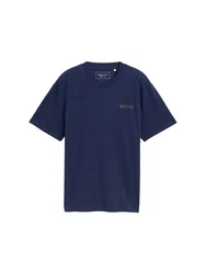 TOM TAILOR Denim T-Shirt Relaxed Fit mit Print Dunkelblau/Hellblau/Blau