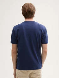 TOM TAILOR Denim T-Shirt Relaxed Fit mit Print Dunkelblau/Hellblau/Blau