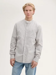 TOM TAILOR DENIM Hemd Langarmhemd Grau/Hellgrau