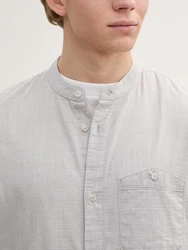TOM TAILOR DENIM Hemd Langarmhemd Grau/Hellgrau