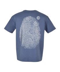 Mister Tee T-Shirt Fingerprint Oversized Grau/Dunkelblau/Blau/Hellblau