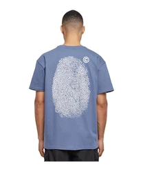 Mister Tee T-Shirt Fingerprint Oversized Grau/Dunkelblau/Blau/Hellblau
