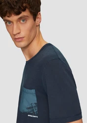s.Oliver Kurzarmshirt Baumwoll-T-Shirt Dunkelblau/Blau/Türkis/Hellblau