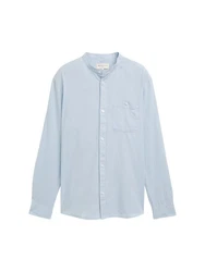 TOM TAILOR Denim Langarmhemd Fitted Hemd Hellblau/Blau/Grau