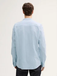 TOM TAILOR Denim Langarmhemd Fitted Hemd Hellblau/Blau/Grau