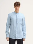 TOM TAILOR Denim Langarmhemd Fitted Hemd Hellblau/Blau/Grau