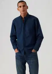 Levi's Langarmhemd AUTHENTIC BUTTON DOWN mit Ton-in-Ton Logostickerei auf der Brust