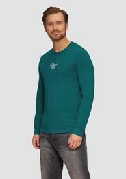 Longsleeve langarm, Rundhals-Ausschnitt, Logo