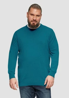 s.Oliver Strickpullover Rundhalspullover Big Size Türkis s.Oliver Strickpullover Rundhalspullover Big Size Türkis