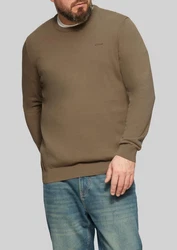 s.Oliver Strickpullover Rundhalspullover Big Size Khaki/Dunkelgrün/Braun/Beige