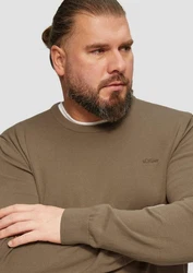 s.Oliver Strickpullover Rundhalspullover Big Size Khaki/Dunkelgrün/Braun/Beige