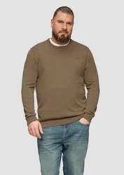 s.Oliver Strickpullover Rundhalspullover Big Size Khaki/Dunkelgrün/Braun/Beige