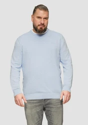 s.Oliver Strickpullover Rundhalspullover Big Size Hellblau/Grau/Blau