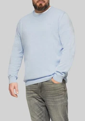 s.Oliver Strickpullover Rundhalspullover Big Size Hellblau/Grau/Blau