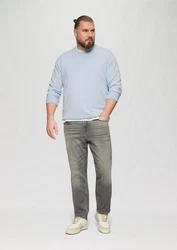 s.Oliver Strickpullover Rundhalspullover Big Size Hellblau/Grau/Blau